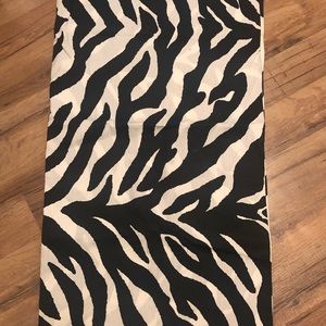 Zebra print shower curtain with hooks